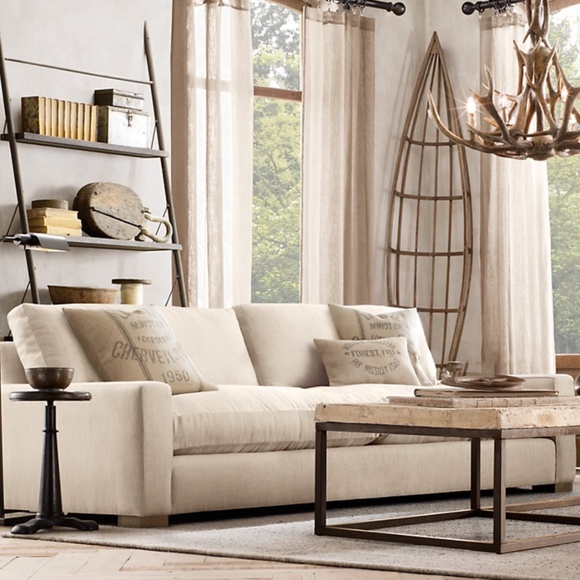 RH VINTAGE FRENCH GRAIN-SACK LINEN PILLOW COVER AND DOWN INSERT - Picture 5 of 6